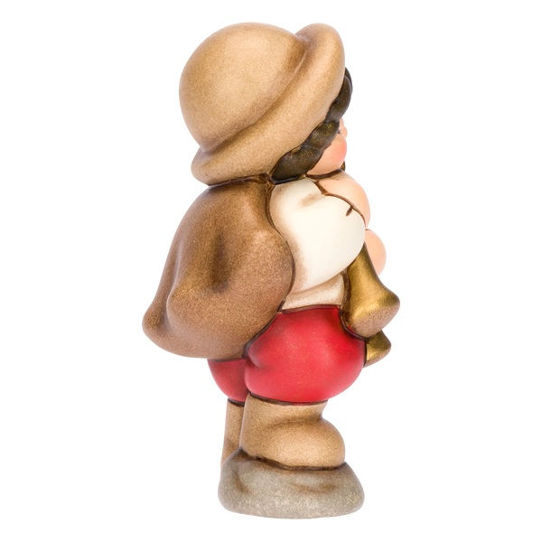 Miniatura: Zampognaro in ceramica Presepe Classico, Rosso - T11651280A82
