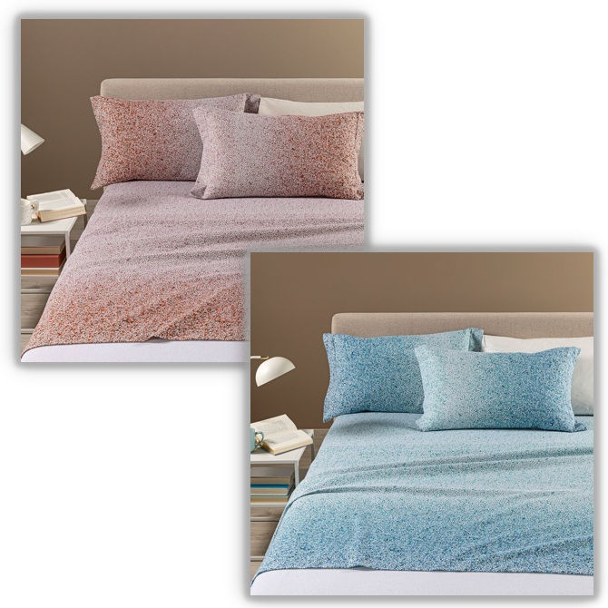 Completo lenzuola Flanella Caleffi- Bristol blu bordeuau