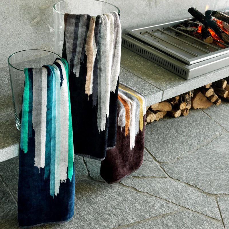 Asciugamano con Ospite 40X60 60X110 john Moderno in Spugna Blu