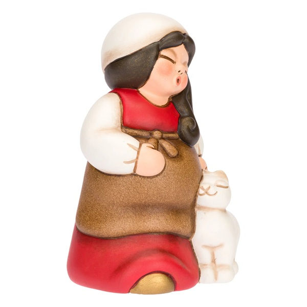 Miniatura: Donna in dolce attesa in ceramica Presepe Classico Bianco - T11652280A82