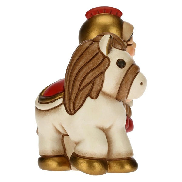 Miniatura: Soldato con cavallo Presepe Classico rosso -S3115A82