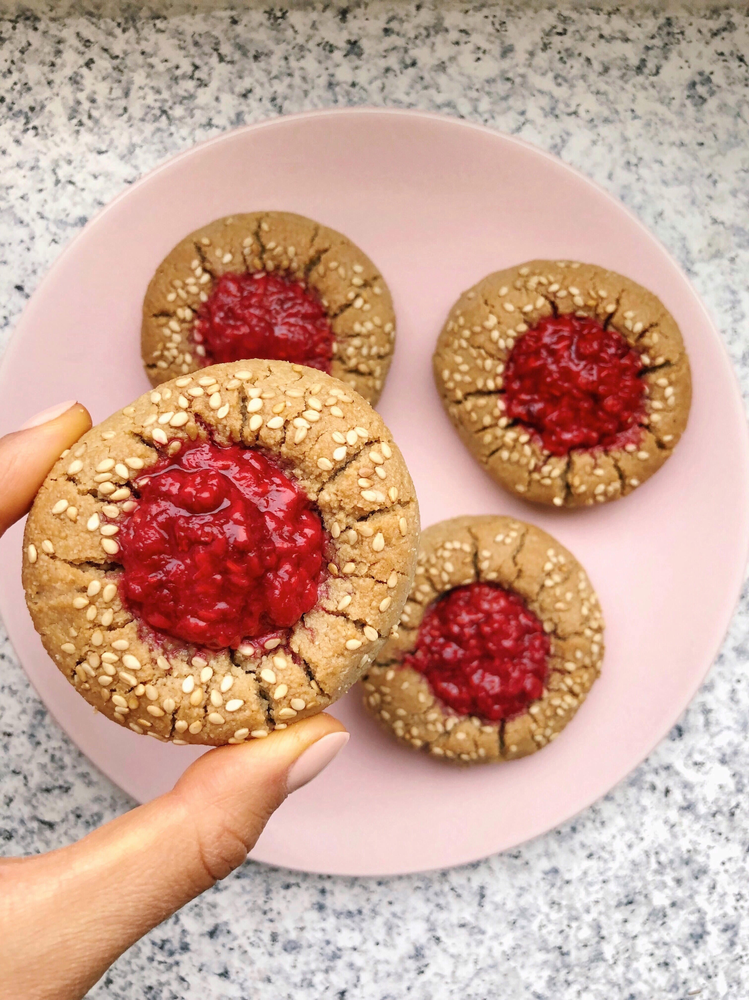 Raspberry Thumbprint Cookies