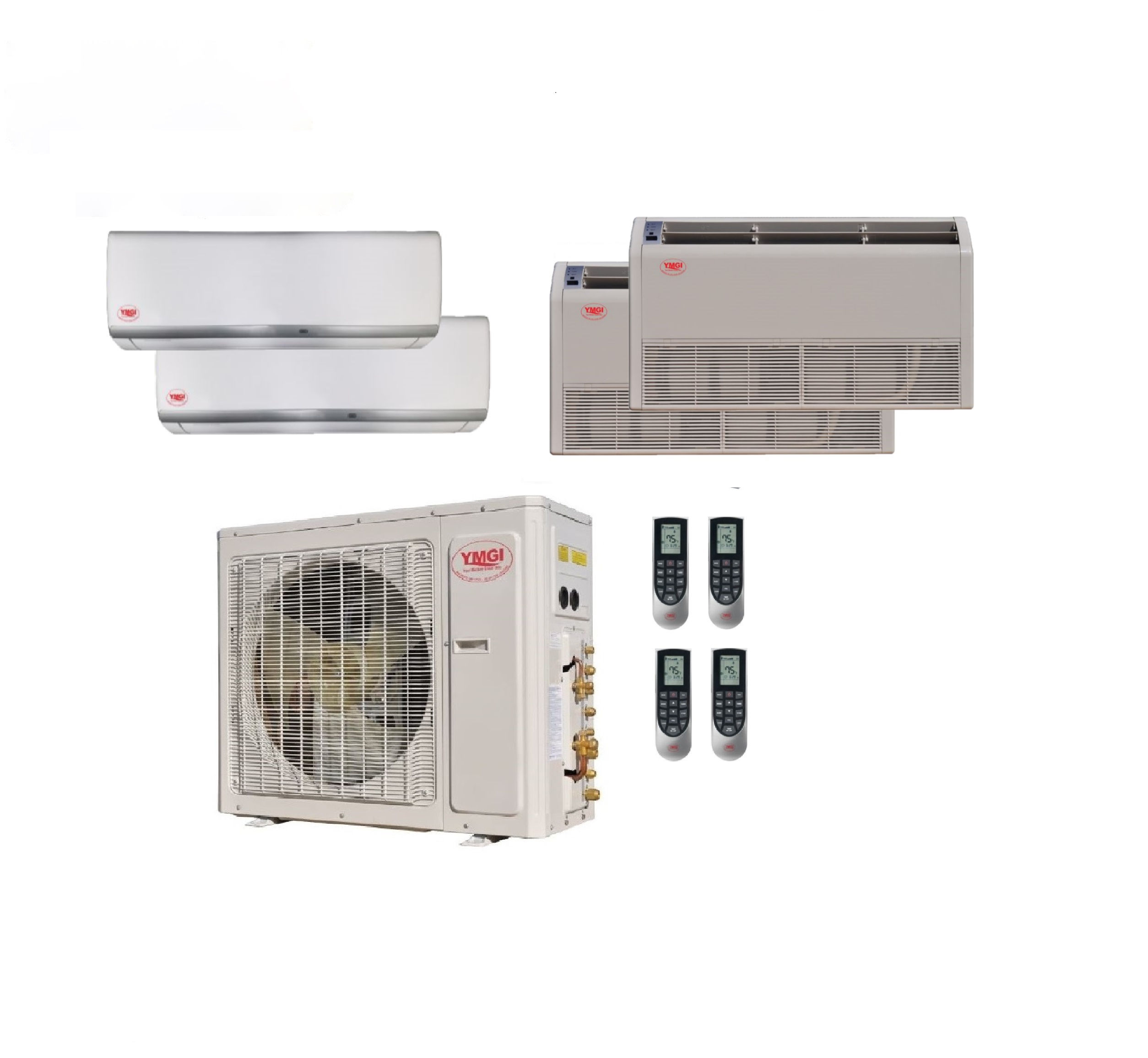 YMGI 48000 BTU 4 Ton 4 Zone Ductless Mini Split Air Conditioner Wall M