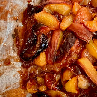 Roasted peach wedding cake flavour