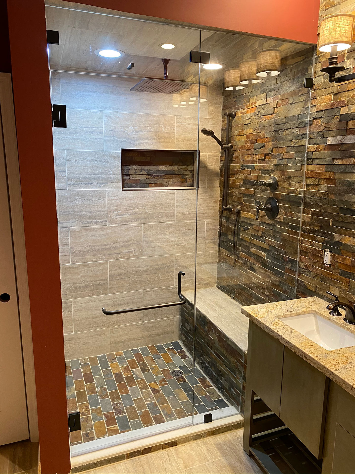 Stone wall bathroom 3