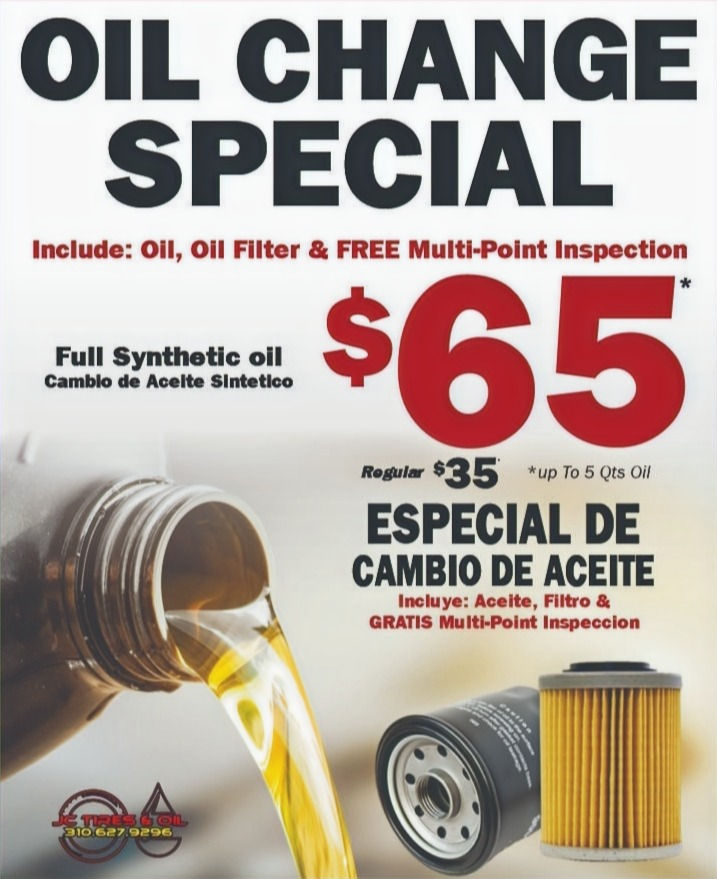JC Tires & Oil - Oil Change Special Coupon for Mechanic Repair Shop