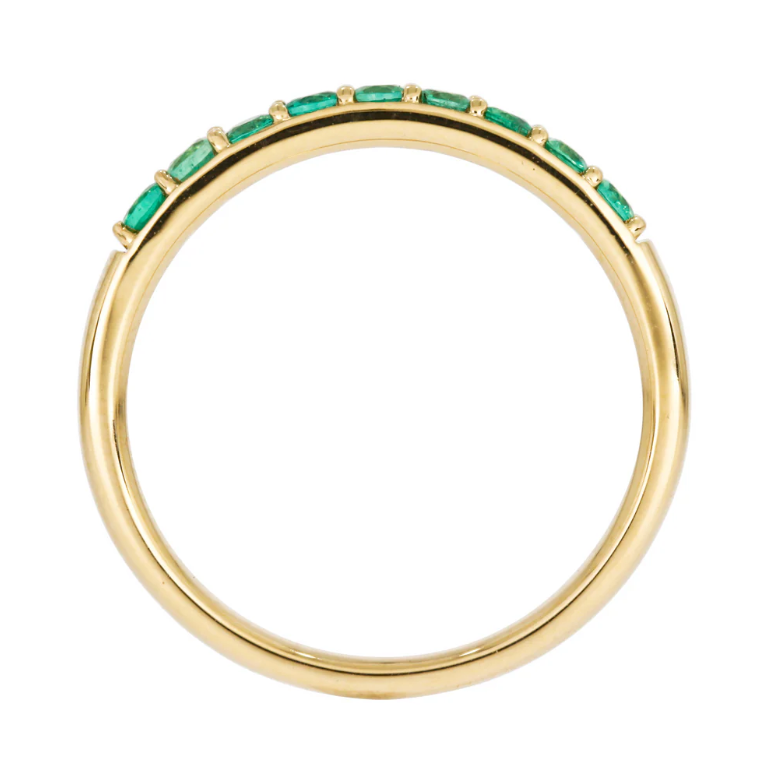 Thumbnail: 14K Solid Gold Emerald Band Ring