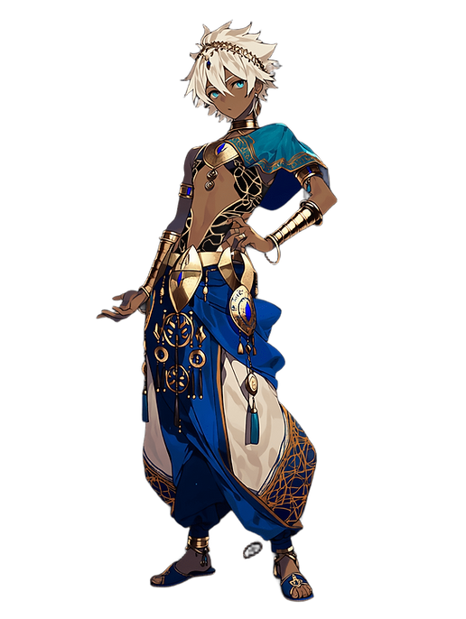 shigma7380_Brown_skinned_and_white_haired_boy_African_clothing__08019daa-b812-4243-944e-b5