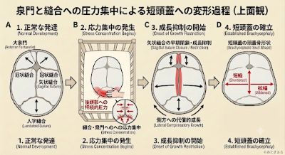 早期癒合による短頭蓋