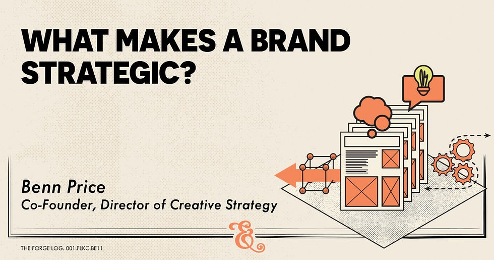 What Makes a Brand Strategic? Blog header a blog written by Benn Price , Director of Creative Strategy at Spark & Forge Marketing in Staffordshire.