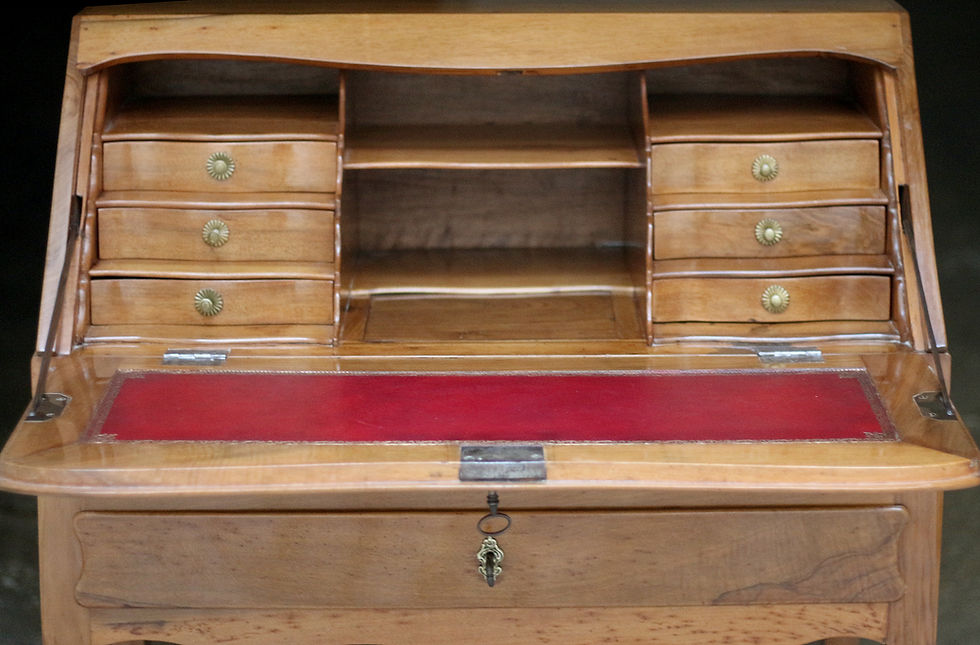Miniature : F. Mongenot : exceptionnel bureu d'époque Louis XV.