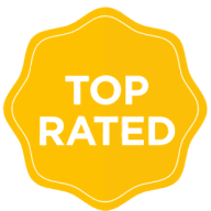 Top Rated badge on yellow seal