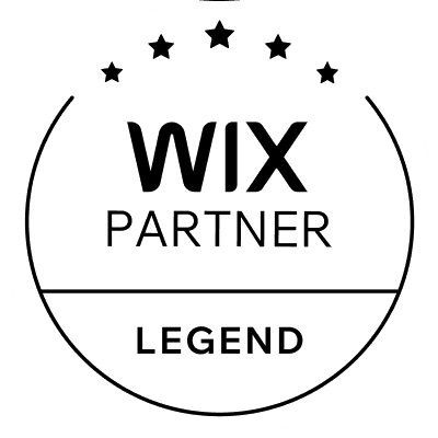 Wix Partner Legend badge with five stars