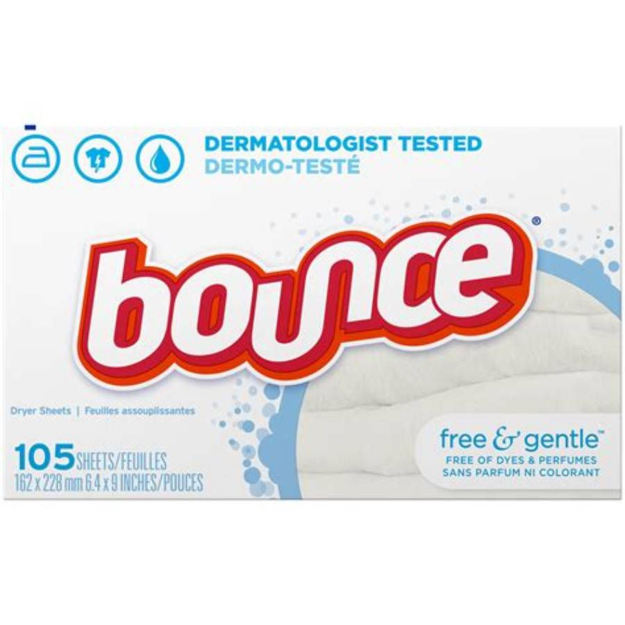 Bounce Free & Gentle Dryer Sheets 105 count front retail package