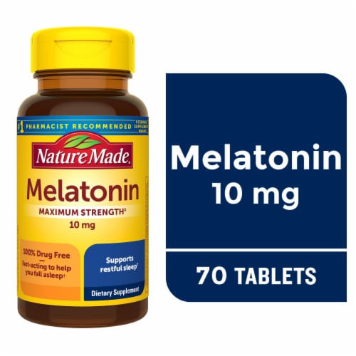 Nature Made Melatonin 10 mg Extra Strength Tablets - 70 Count - front packaging view