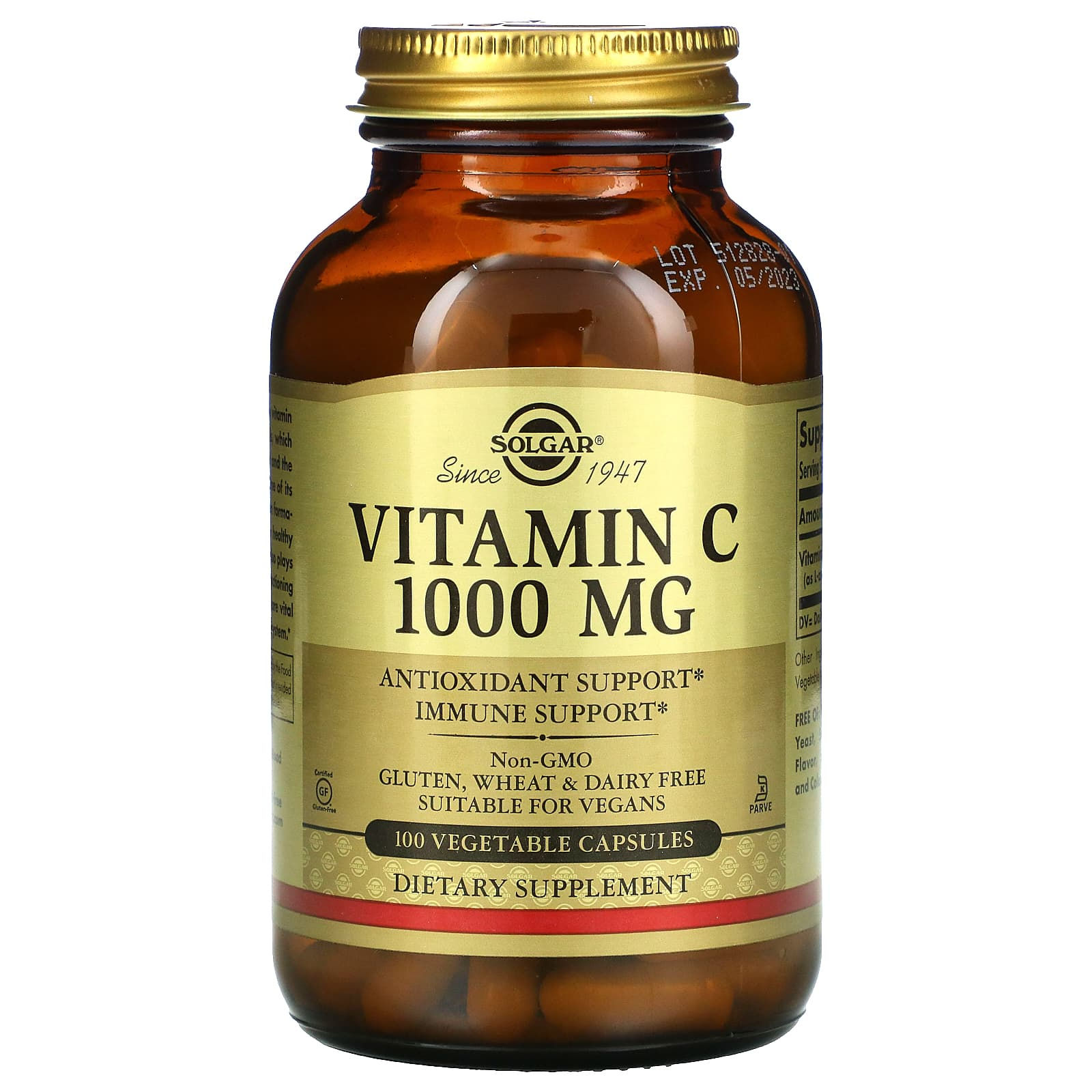 Solgar Vitamin C 1,000 mg - 100 Vegetable Capsules - product image 1