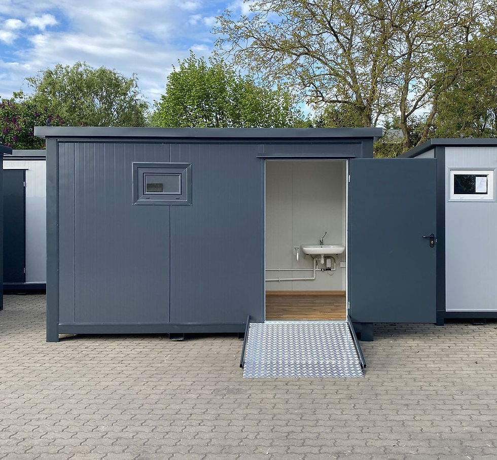 4m × 2m Accessible Twin Toilet Cabin with Ramp – view 2