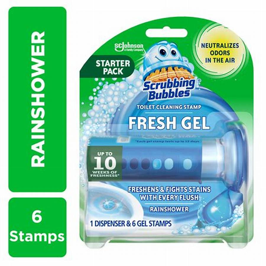 Scrubbing Bubbles Fresh Gel Toilet Cleaning Stamp 6 count front retail package