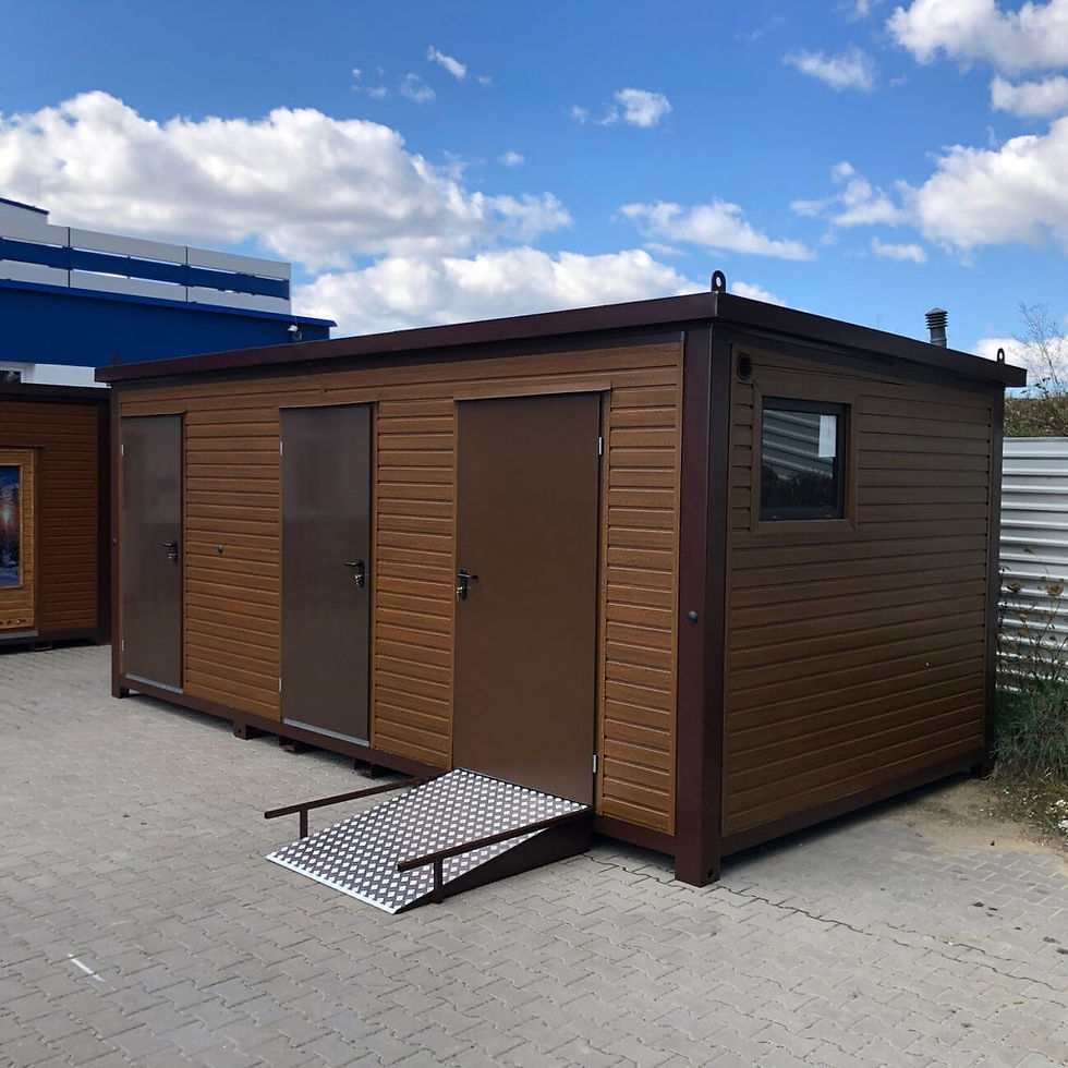 6m × 3m Toilet Block with Accessible WC – Golden Oak Finish – view 1