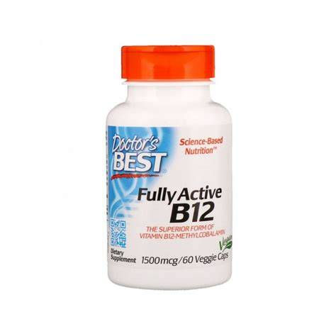Doctor's Best Fully Active B12 1500 mcg - 60 Capsules front view