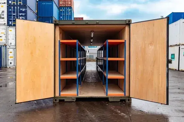 40ft Tunnel Container Mobile Workshop with Shelving - product image 1
