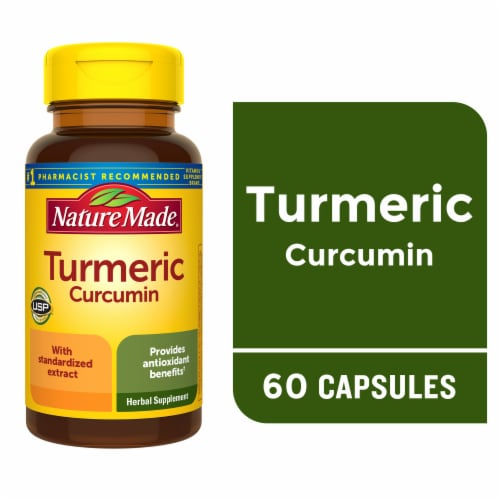 Nature Made Turmeric Curcumin 500 mg Capsules - 60 Count - front packaging view