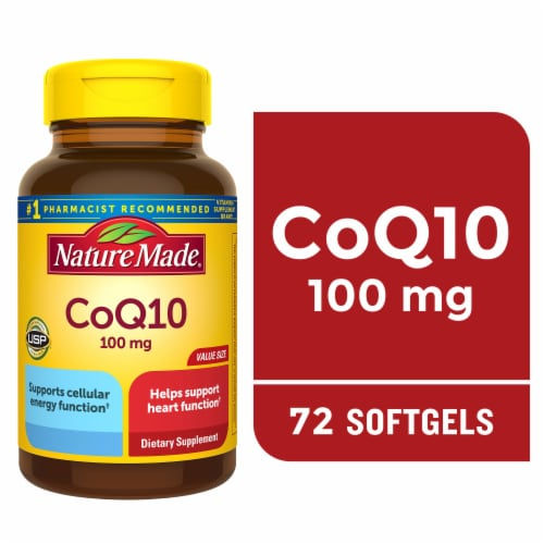 Nature Made CoQ10 100 mg Softgels - 72 Count - front packaging view