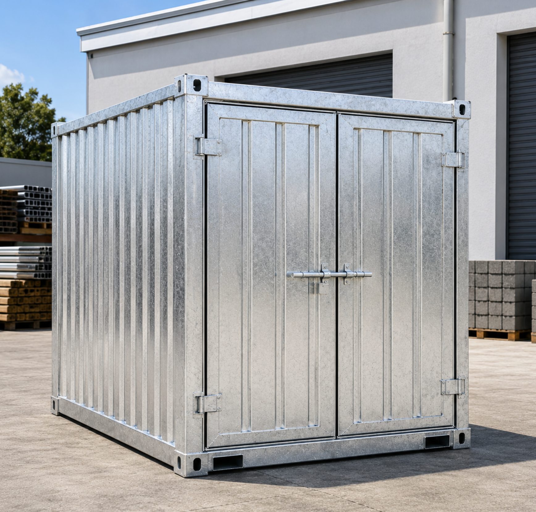 Assembled 3m × 2.1m Galvanised Storage Container