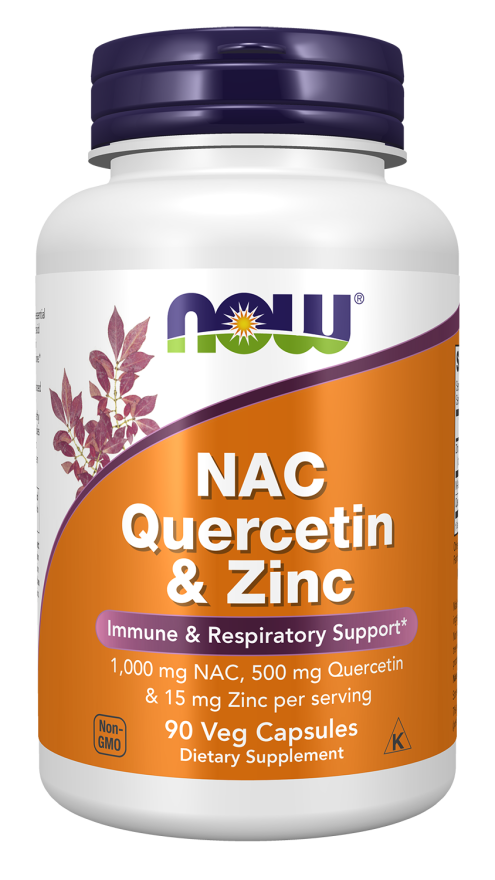 NOW Foods NAC Quercetin & Zinc - 90 Veg Capsules - front / primary