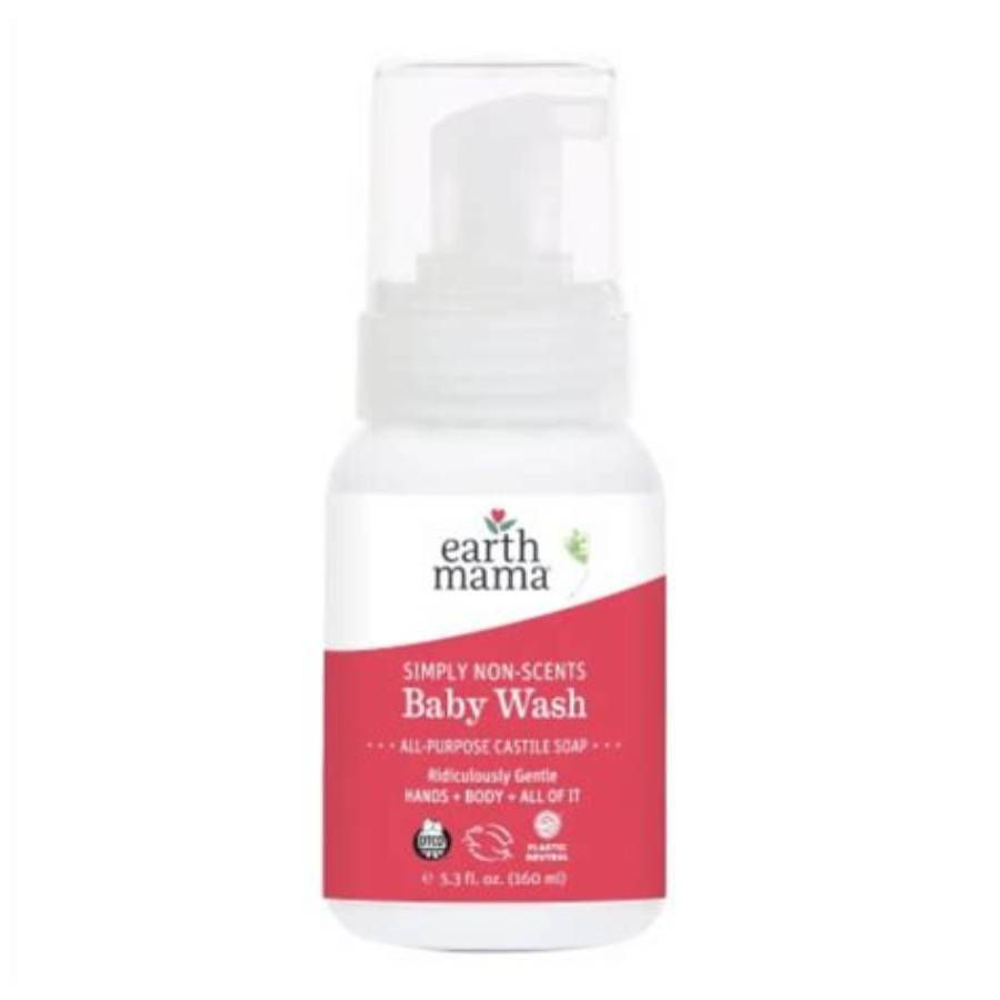 Earth Mama Simply Non-Scents Baby Wash 5.3 fl oz front retail package