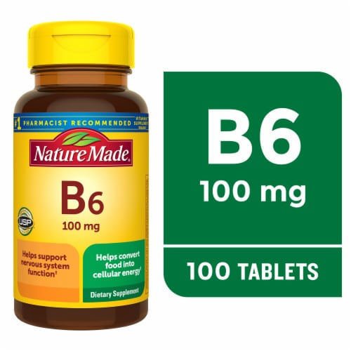 Nature Made Vitamin B6 100 mg Tablets - 100 Count - product image 1