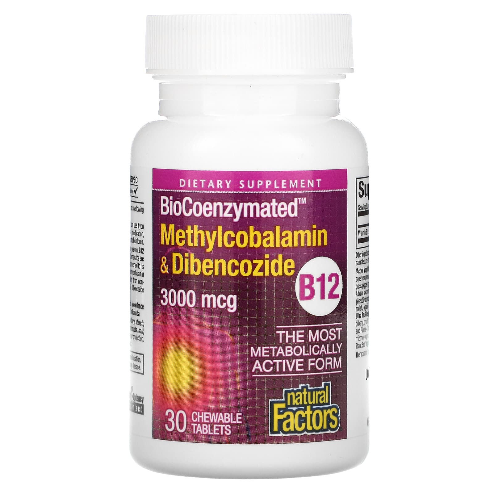 BioCoenzymated B12 - 30 Chewable Tablets - product image 3