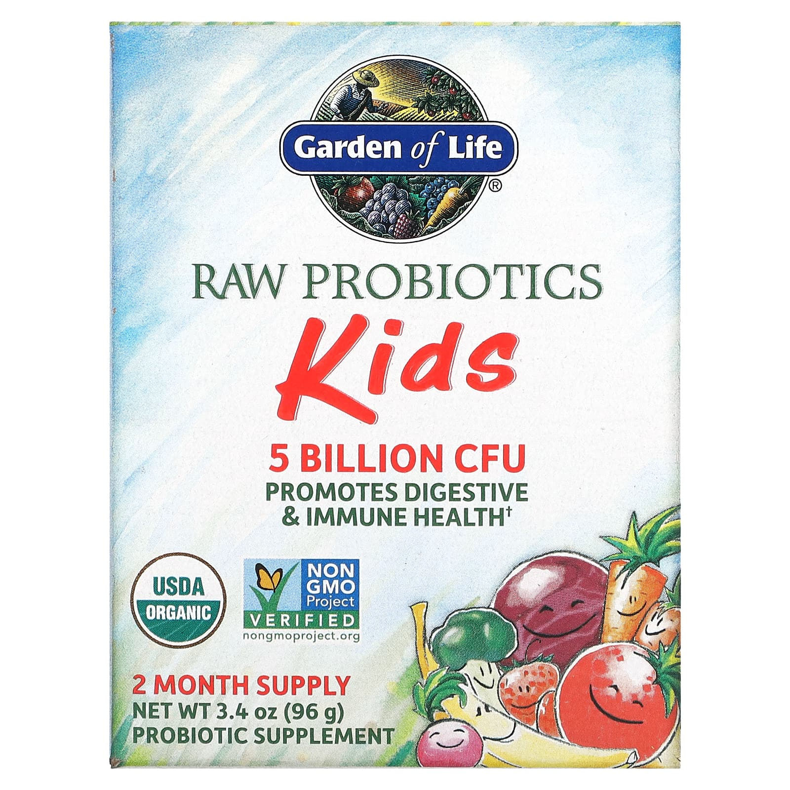 RAW Probiotics Kids Powder - 3.4 oz - Garden of Life - product image 1