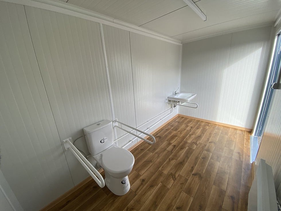 Thumbnail: 4m × 2m Accessible Twin Toilet Cabin with Ramp – view 12