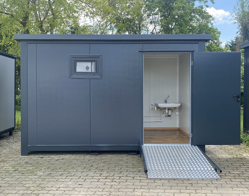 Thumbnail: 4m × 2m Accessible Twin Toilet Cabin with Ramp – view 10