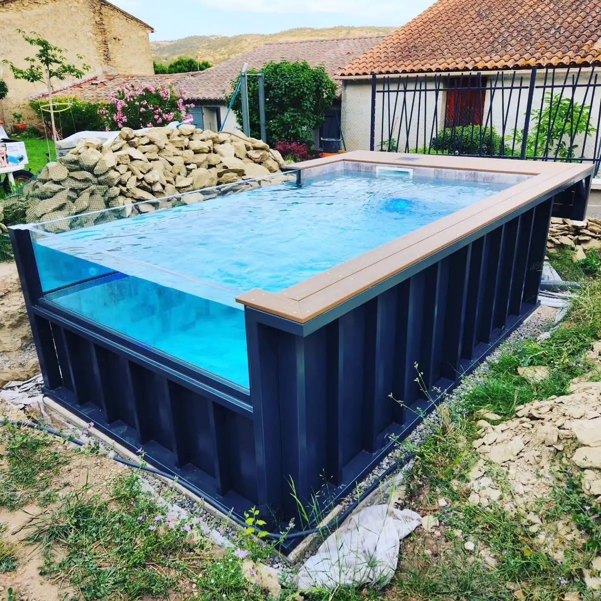 4m × 2.5m Designer Container Pool with Glass Viewing Wall - image 1