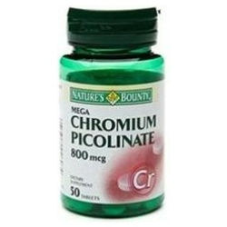 Nature's Bounty Chromium Picolinate 800 mcg Tablets - 50 Count - front packaging view