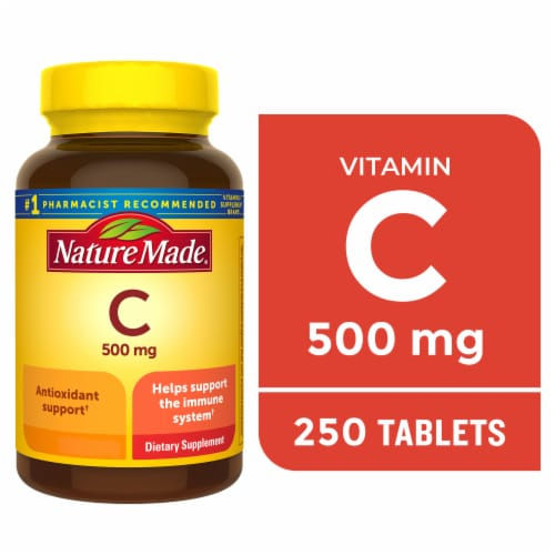 Nature Made Vitamin C 500 mg Tablets - 250 Count - front packaging view