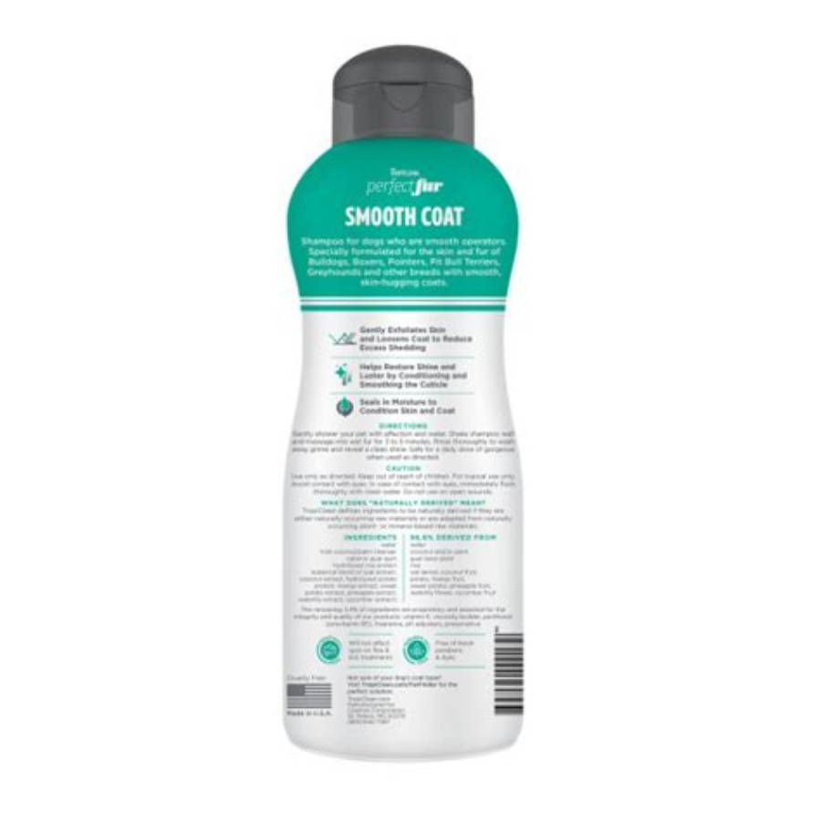 TropiClean PerfectFur Smooth Coat Dog Shampoo 16 fl oz back label