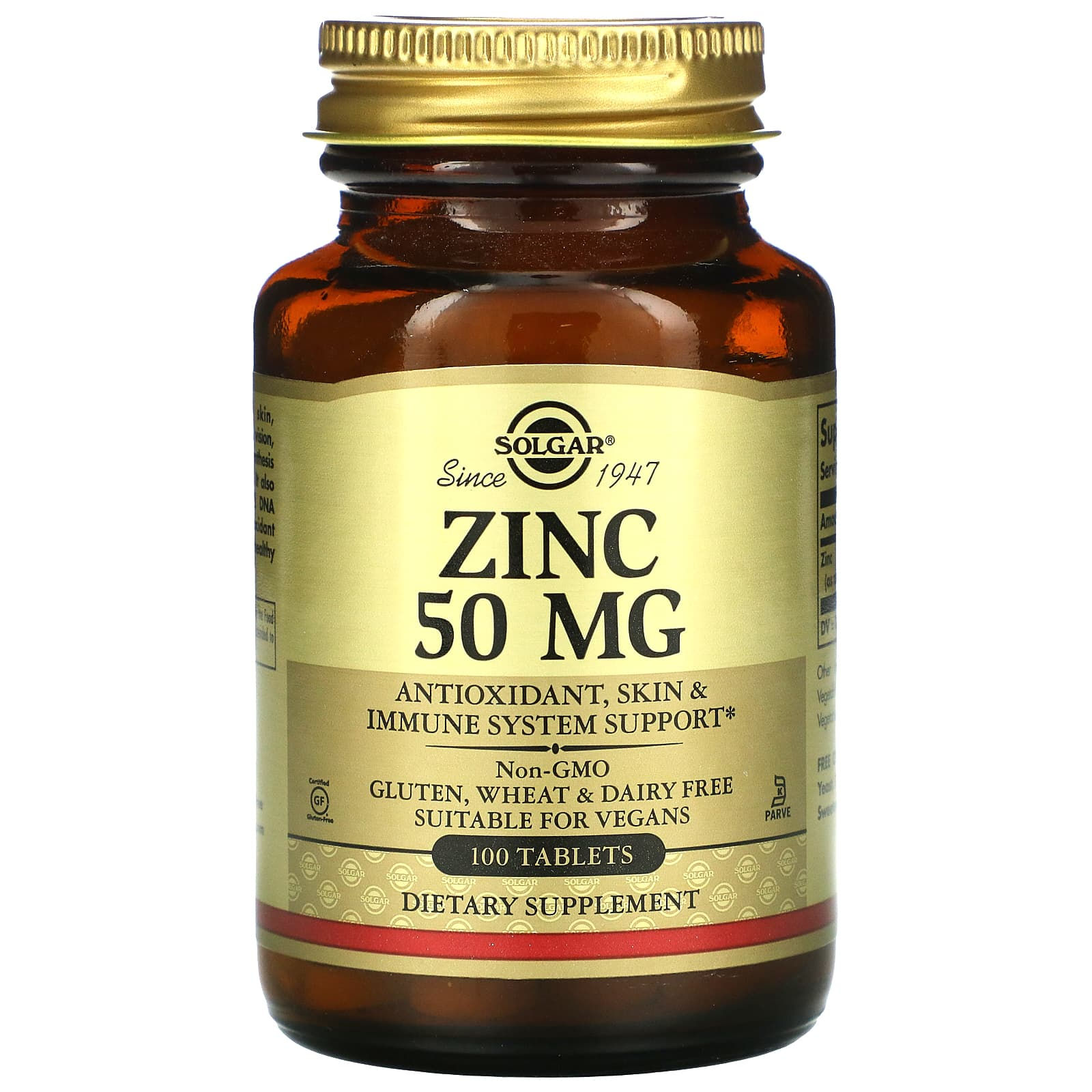 Solgar Zinc 50 mg - 100 Tablets - product image 1
