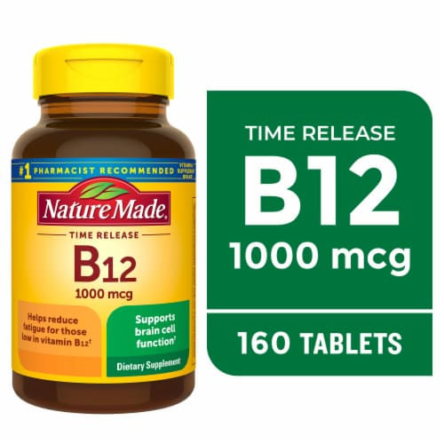 Nature Made Vitamin B12 1000 mcg Time Release Tablets - 160 Count - front packaging view