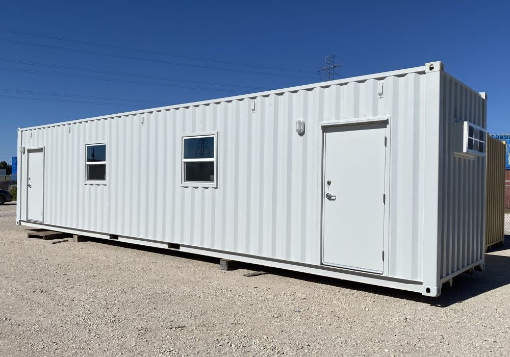 40ft Double Office Shipping Container with Partition and Two PTAC Units – view 1
