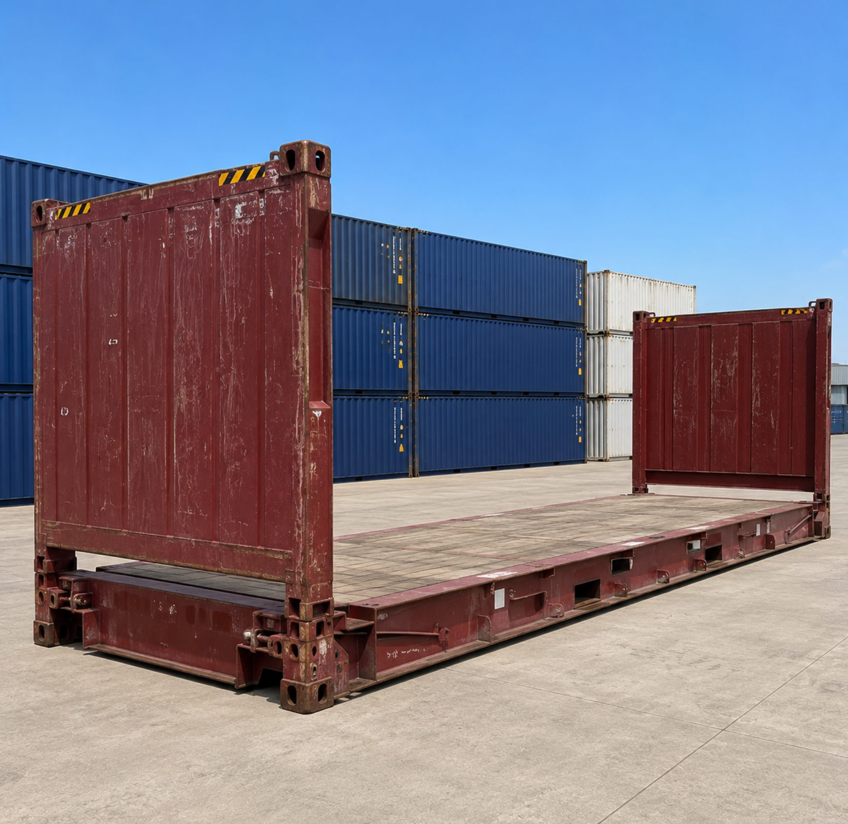 Used 20ft Collapsible Flat Rack Shipping Container