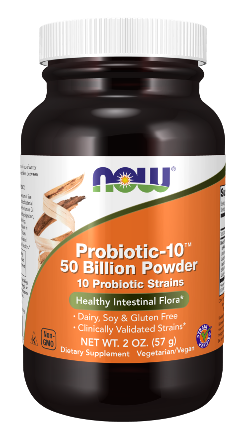 NOW Foods Probiotic-10 50 Billion Powder - 2 oz - front official NOW Foods product view