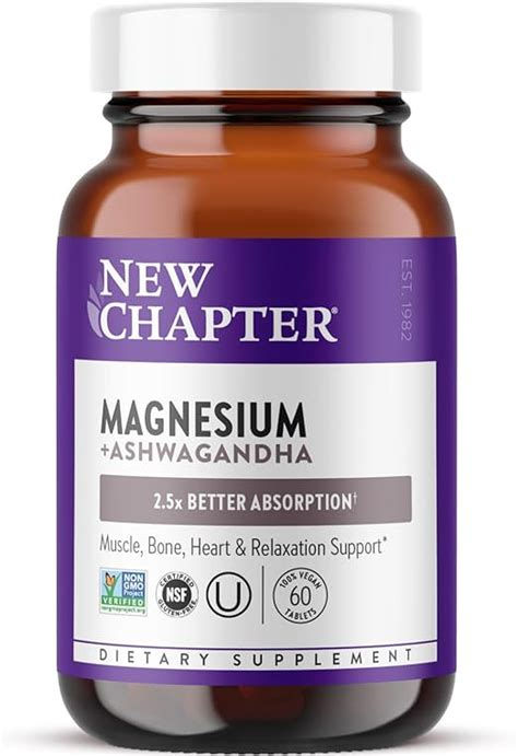New Chapter Magnesium + Ashwagandha - 60 Tablets front view