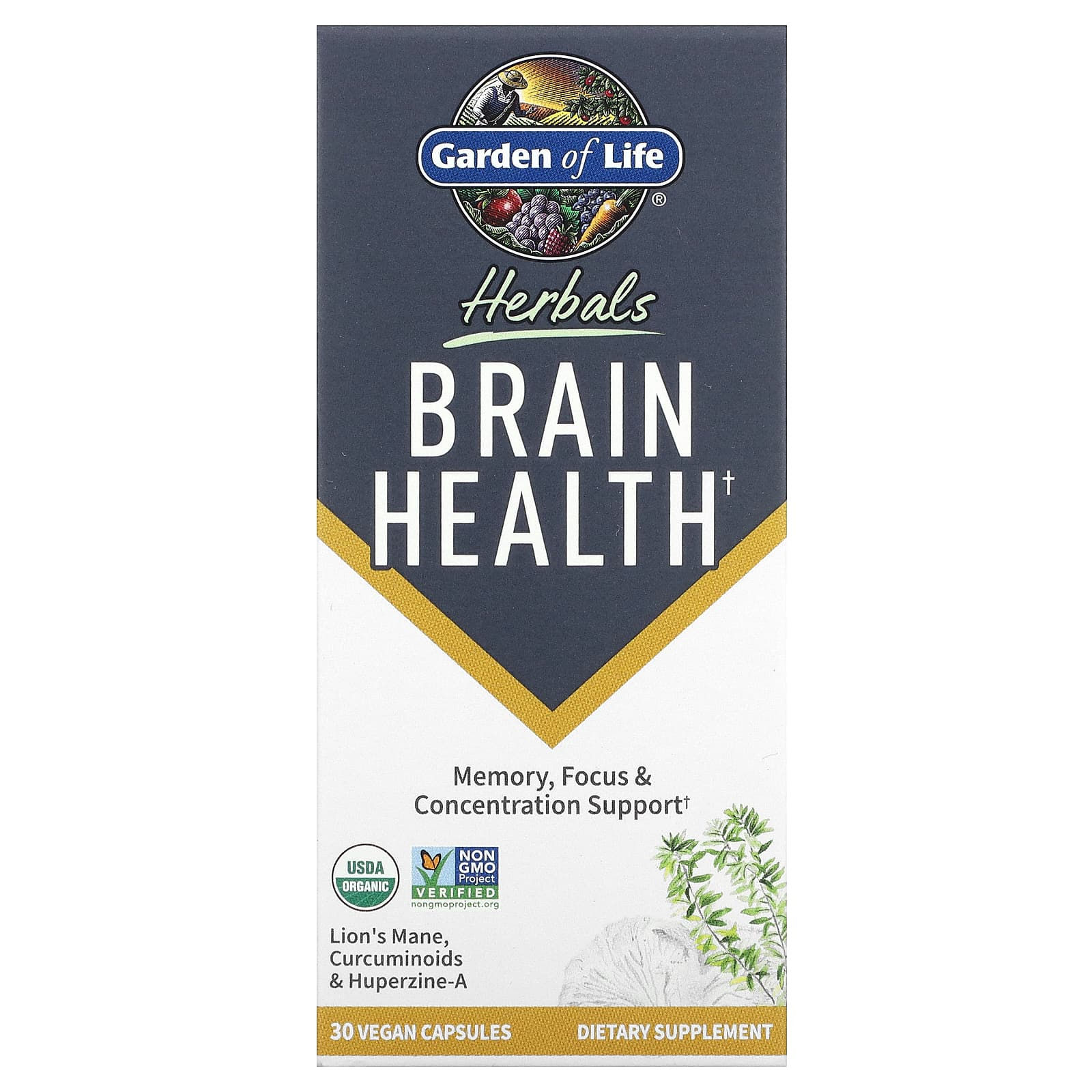 Garden of Life Herbals Brain Health Mint - 30 Vegan Capsules - Garden of Life - product image 1