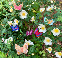 Butterfly brooches enjoying the sunshine