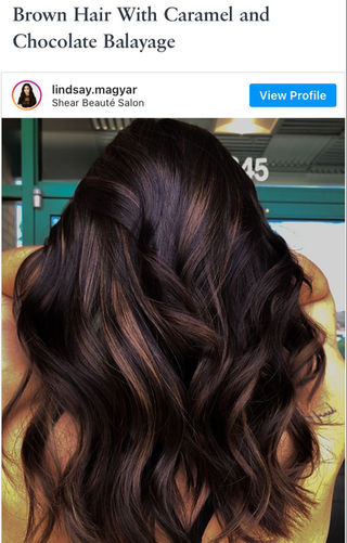Dark brunette balayage top