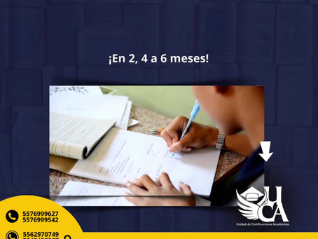 TU BACHILLERATO CON UCA DE 2, 4 A 6 MESES, SOLO CON UCA!!!