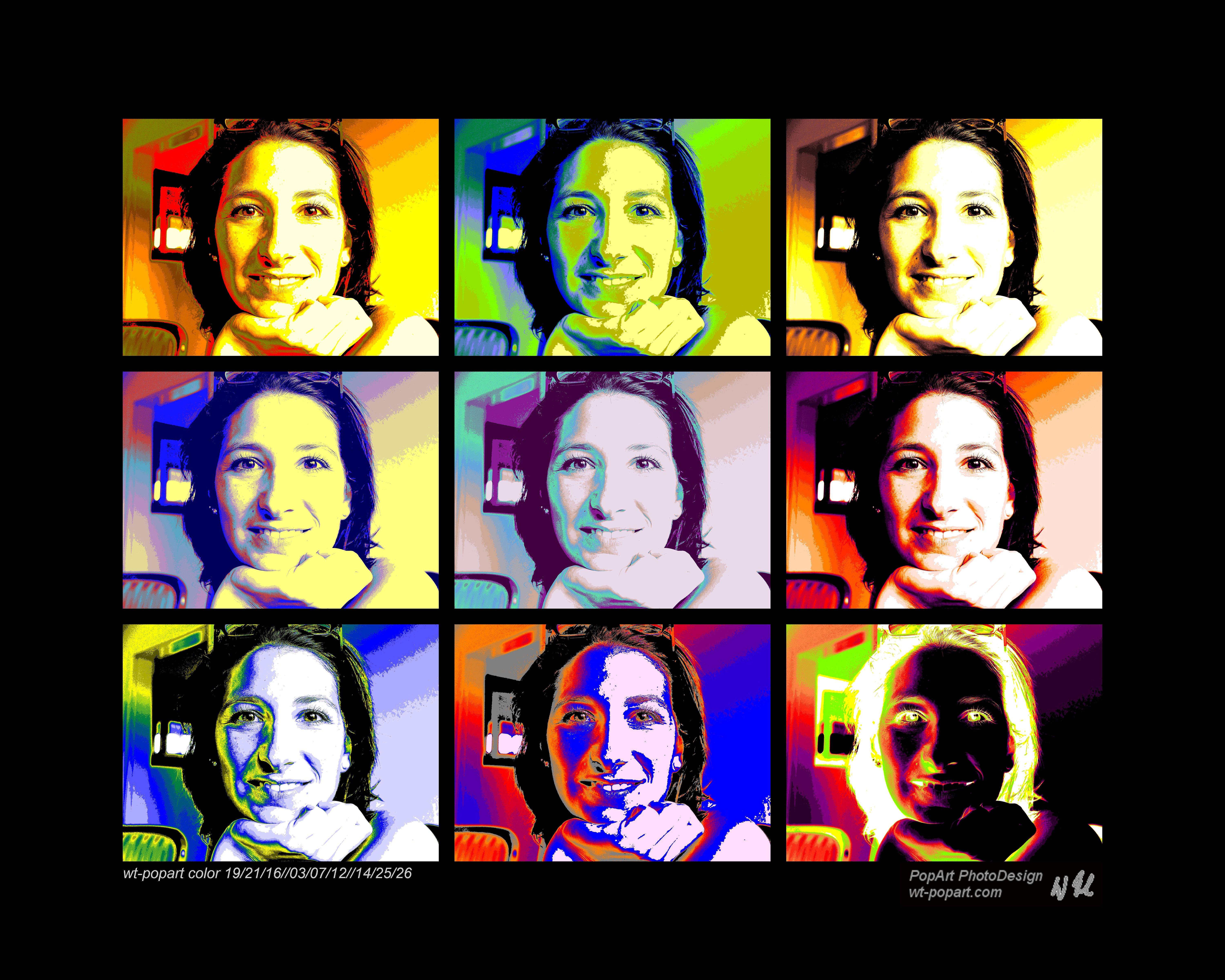 Pop Art Portrait 3x3 Bilder